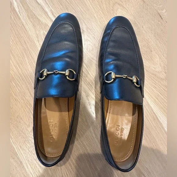 GUCCI‎ Brown Leather Blue Ribbon Luxury Loafer Mens 8.5 D Flaw* Comfort Shoes GUCCI Brown Leather Blue Ribbon Luxury Loafer Mens 8.5 D  main image 2